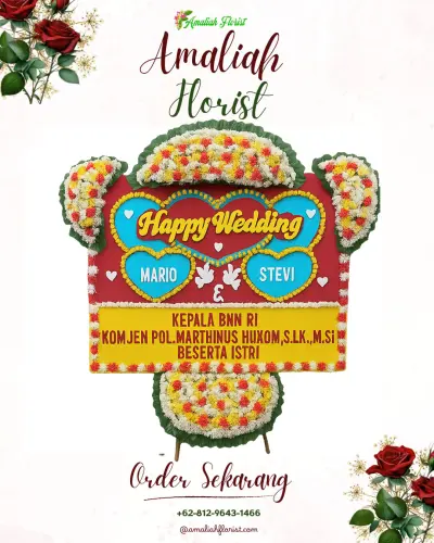 Karangan Papan Bunga Pernikahan di Kubangwungu